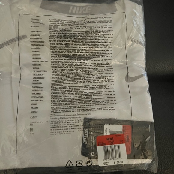 Nike Pro Combat Dri Fit Shirt Sleeveless Fitted White Mens Size Large - Picture 2 of 4